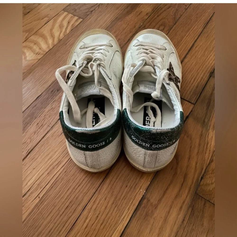 Golden Goose White and Green Sneakers - Picture 8 of 12